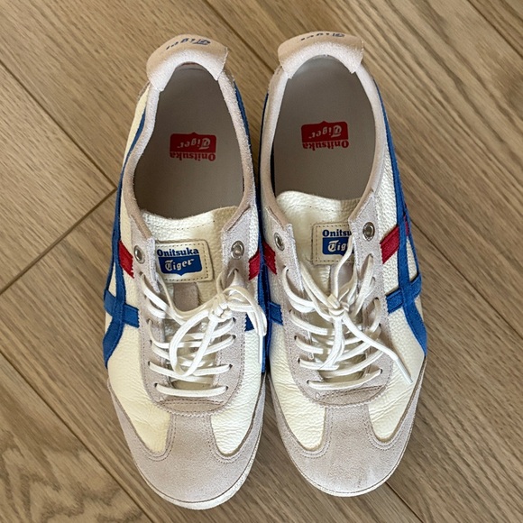 Onitsuka Tiger by Asics Cream and Blue Sneakers - Picture 2 of 4